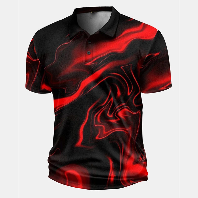 Men's 3D Print Short Sleeve Polo Shirt — Streetwear, Casual & Cool