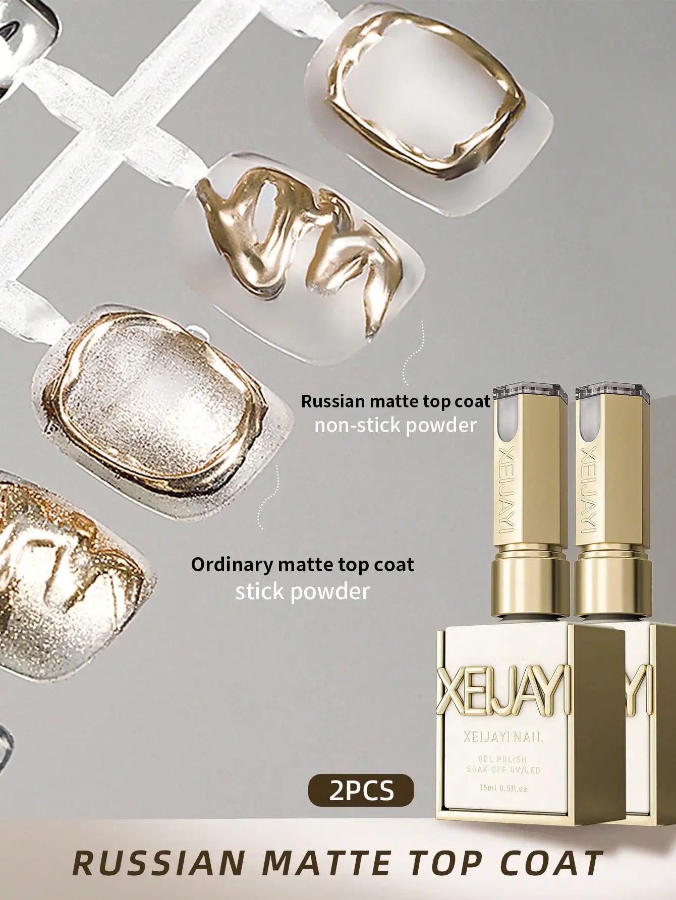Matte & High-Gloss Gel Top Coat Set – 2 x 15ml | Long-Lasting UV/LED Nail Finish