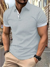 Men's Color Block Polo Shirt – Short Sleeve Casual Summer Top