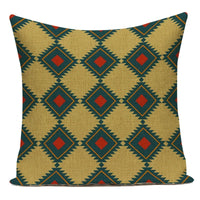 Boho Geometric Printed Throw Pillow Cover | Linen Cotton Cushion Case for Sofa