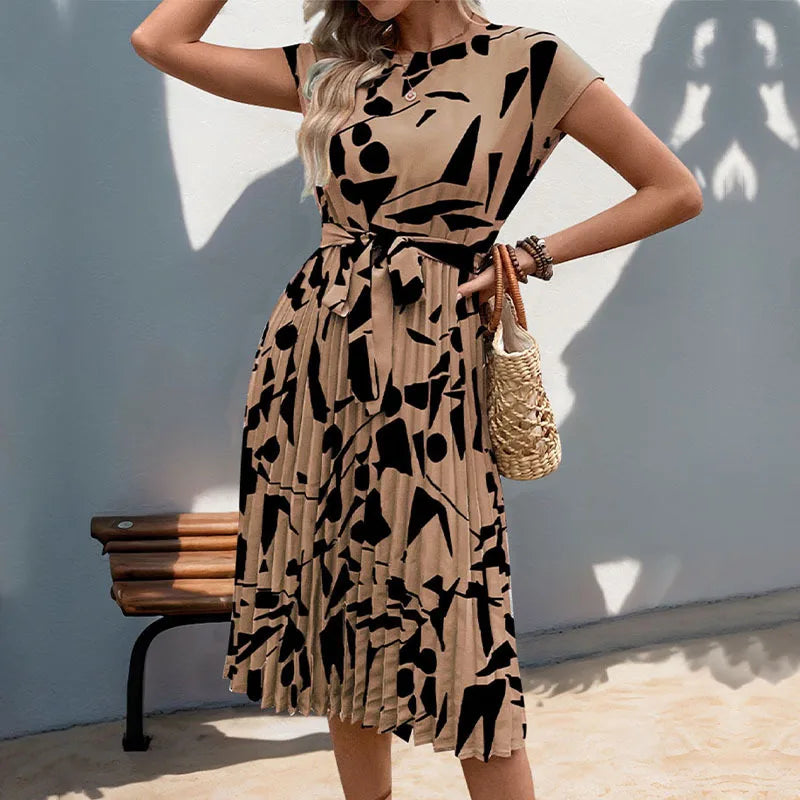 Casual Loose Printed A-Line Midi Dress | Vintage Elegant Women's Summer Dress