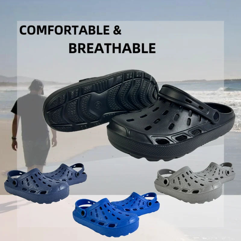 Men's Platform EVA Clogs - Breathable Slip-On Beach Sandals