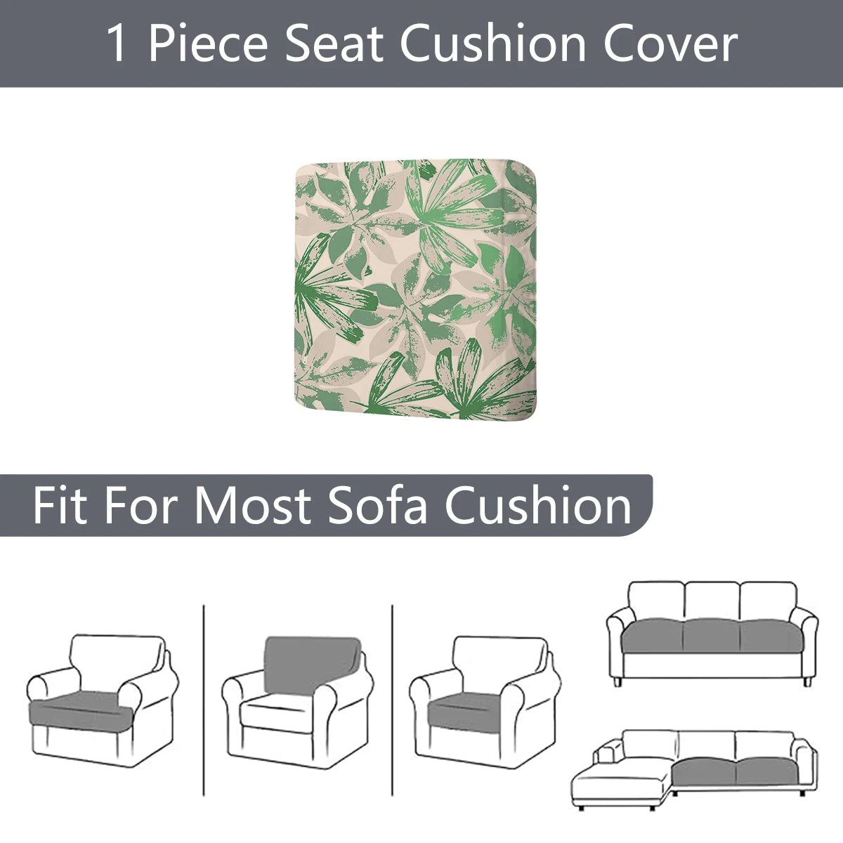 Floral Outdoor Sofa Cushion Cover | Elastic Stretch Patio Sofa Back Cover