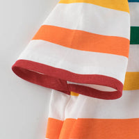 Boys Summer Cartoon Stripe T-Shirt | Short Sleeve Kids Tee Ages 2–9 Years