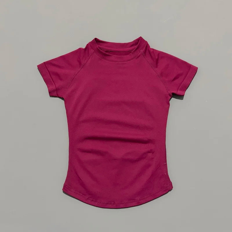 Women's Seamless Workout Top – Short Sleeve Yoga & Gym T-Shirt | Slim Fit Activewear