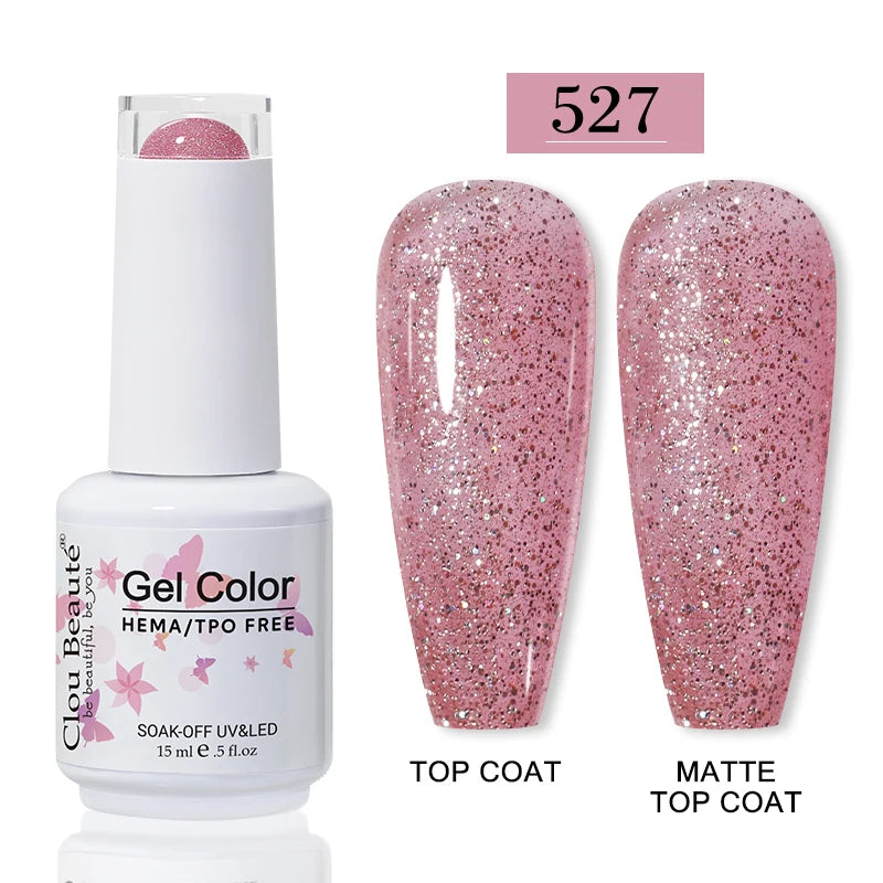 No-Wipe Top Coat & Sticky Base Coat UV Gel Polish — Long-Lasting, MSDS Certified, 15ml