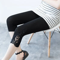 Leggings Capri de Encaje para Mujer – Cintura Alta, Tela Stretch Suave | Fitness & Casual