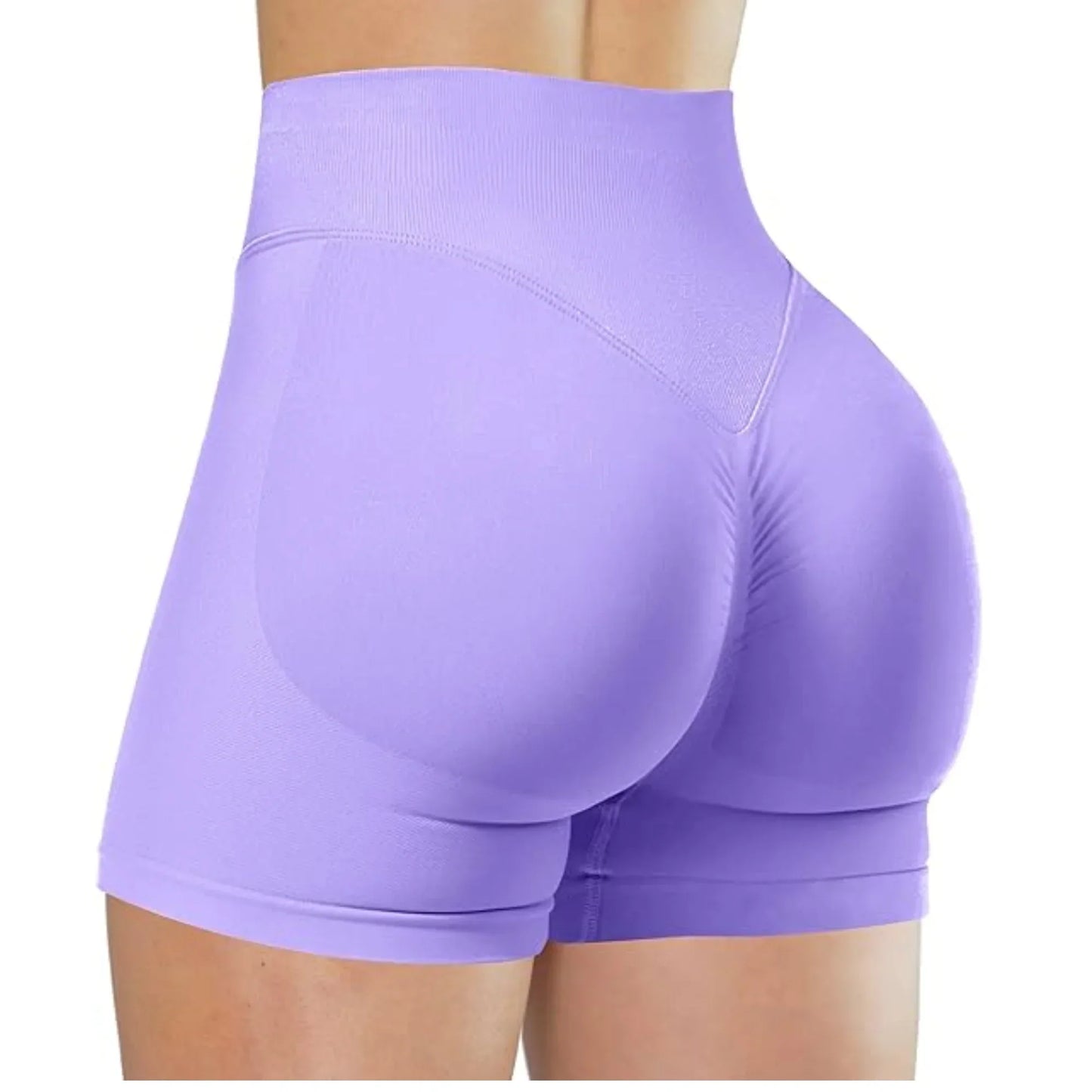 Women's High-Waist Yoga Shorts - Seamless Athletic Running Tights