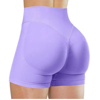 Women's High-Waist Yoga Shorts - Seamless Athletic Running Tights