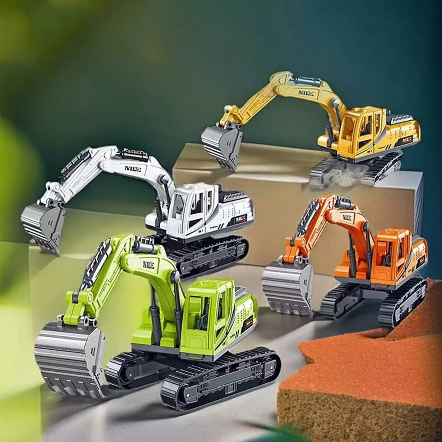 Excavadora de Juguete con Inercia - Camión de Construcción Educativo para Niños y Niñas