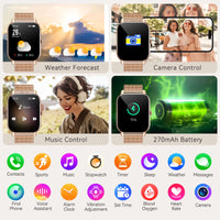 LaNikar New Smart Watch For Women P66D 1.85" TFT Health Monitoring IP68 Waterproof Bluetooth Call Multifunction Fitness Tracker