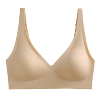 Push-Up Seamless Bra for Women | Wire-Free V-Neck Bralette with Removable Pads (S–3XL)