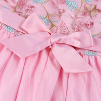 Floral Embroidered Lace Ball Gown – Sleeveless Princess Party Dress for Girls