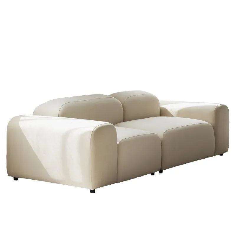 Vintage Tofu Module Sofa - Bread & Cream Aesthetic Modular Seating