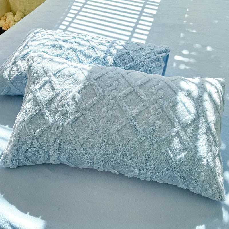 Velvet Geometric Pillowcase 48x74cm | 500TC Soft Twill Pillow Cover