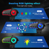 Helmet Headphone with Ambient Light Motorcycle Helmet Headset 800mAh Bluetooth-compatible 5.0 Music Headphone for Riding Cycling