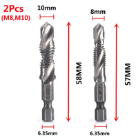 HSS Titanium Metric Tap Drill Bits Set | M3–M10 Thread Taps