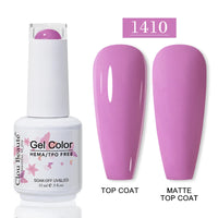 No-Wipe Top Coat & Sticky Base Coat UV Gel Polish — Long-Lasting, MSDS Certified, 15ml