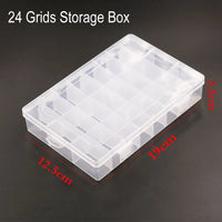 Plastic Organizer Box with Adjustable Dividers – 24 or 36 Grids | Jewelry, Beads, Craft & Fishing Tackle Storage