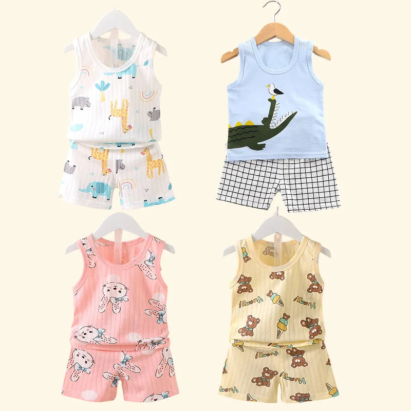 Kids Cotton Tank Top & Shorts Summer Set