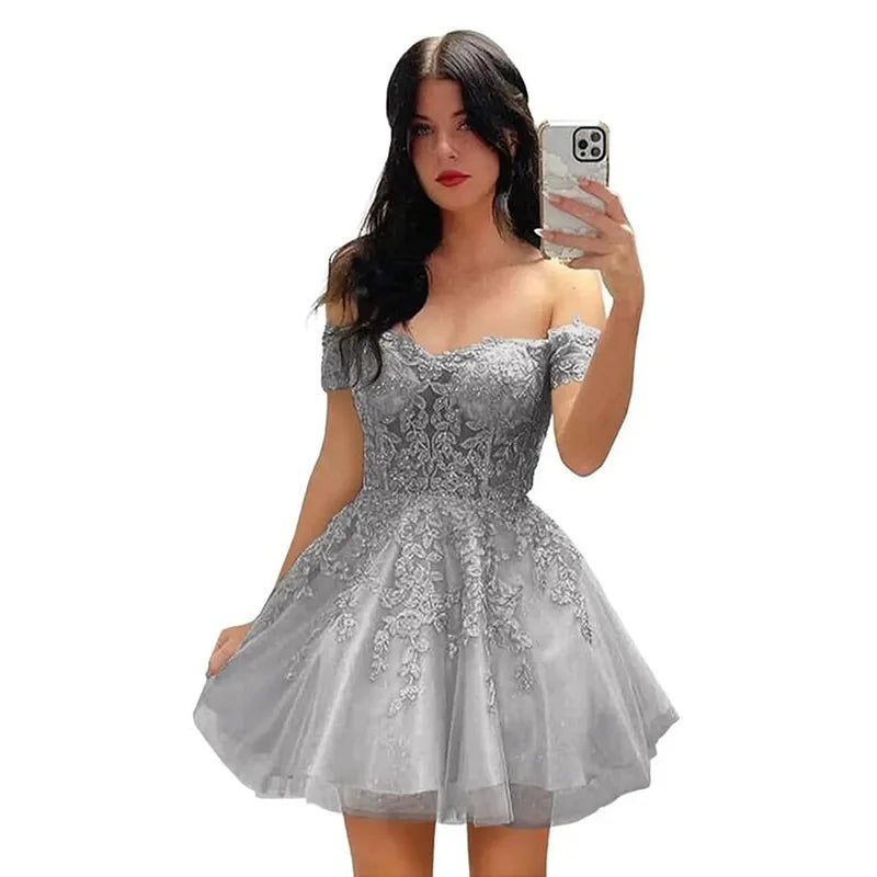 Black Lace Strapless Ball Gown Dress | Elegant Off-Shoulder Formal Evening & Party Dress