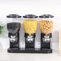 3 Canister Cereal Dispenser, Kitchen Pantry Storage Organizer for Cereal, Rice, snacks, Countertop Space Saving Containers