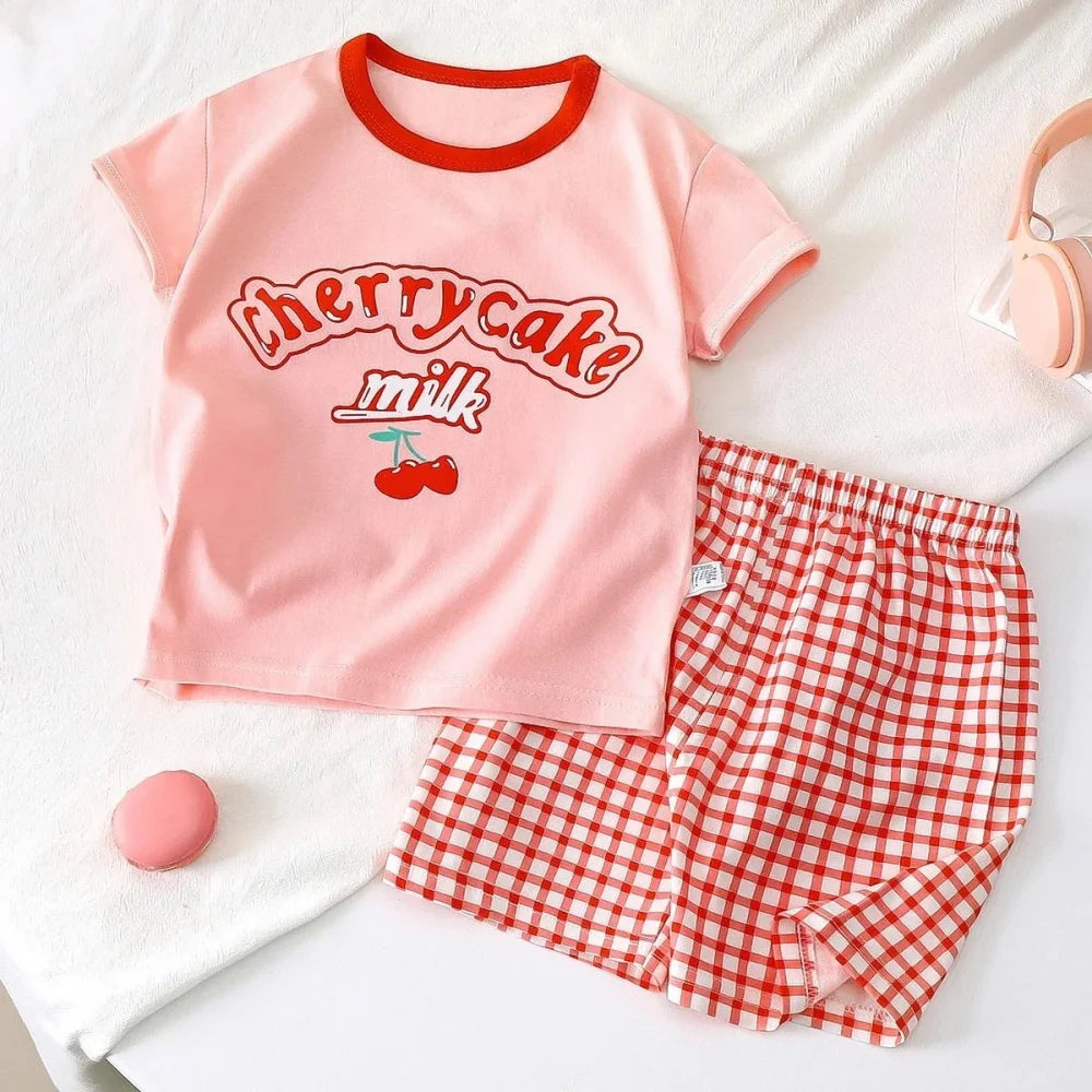 Girls 3D Animal Print Summer Short Set