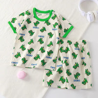 Kids Cartoon Summer Pajama Set - Cotton Blend 2-Piece Sleepwear