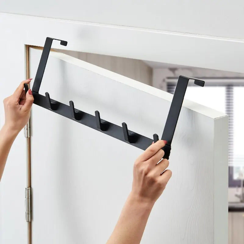5-Hook Over-the-Door Organizer Rack | Clothes, Coats, Towels & Hats Hanger