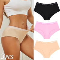 Set de 3 Panties de Algodón con Cinturón de Letras - Ropa Interior Sexy