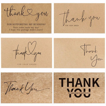30PCS Online Retail Cardstock Package "Thank You For Your Order" Postcards Greeting Labels Kraft Paper Cards Express Appreciate