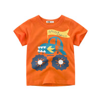 Boys Cartoon Stripe T-Shirt | 100% Cotton, Short Sleeve | Kids 2-9Y