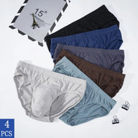Men’s 100% Cotton Briefs – 4-Pack | Plus Size XL–5XL Breathable Underwear