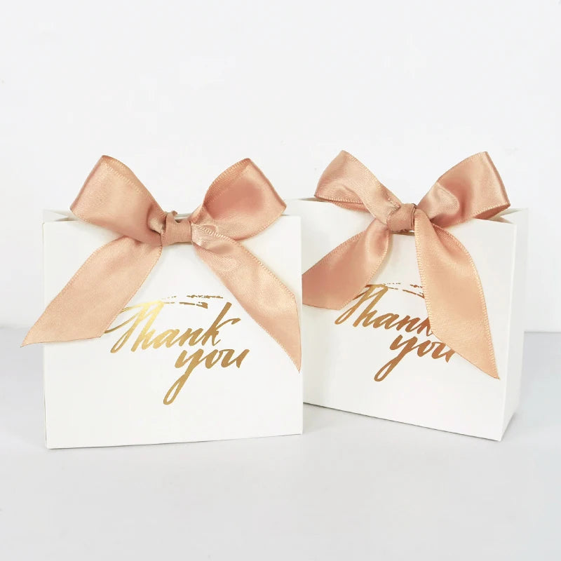 5/10pcs Thank You Candy Boxes Wedding Favors Gift Packaging Box Bag Christmas Birthday Party Baby Shower Present Packing Decor