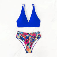 Bikini Talle Alto Cuello V - Traje de Baño Clásico de Dos Piezas