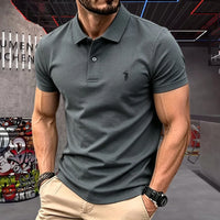 Men's Premium 100% Cotton Polo Shirt — Pony Embroidery, Anti-Wrinkle, Golf & Casual