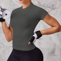 Women's Short-Sleeve Sports Top | Breathable Quick-Dry Nylon for Running & Yoga