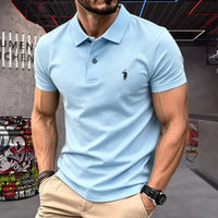 Men's Premium 100% Cotton Polo Shirt — Pony Embroidery, Anti-Wrinkle, Golf & Casual
