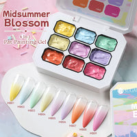 9-Color Gradient Gel Nail Art Set – 4-in-1 UV/LED Gel | Stamping, Painting & Ombre | DIY & Pro