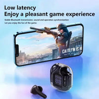 TWS ANC Wireless Earbuds – Hi-Fi Stereo, Transparent Charging Case with Digital Display