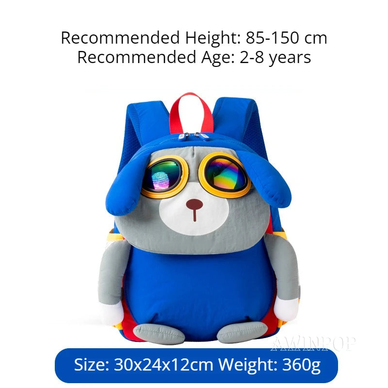3D Cartoon Dog Backpack - Ultra Lightweight Kids School Bag for Kindergarten