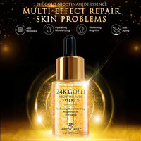 ARTISCARE 24K Gold Skincare Set – Face Essence + Eye Cream + Peptide Roller | Dark Circles & Anti-Aging