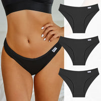 Set de 3 Panties de Algodón con Rayas - Ropa Interior Sexy de Talle Bajo