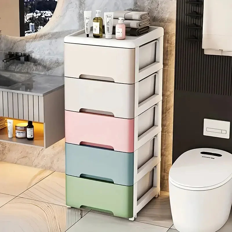 Rolling Drawer Storage Cabinet with Wheels | 3–7 Layer Dustproof Organizer Wardrobe