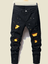 Men's Splash-Ink Patchwork Jeans