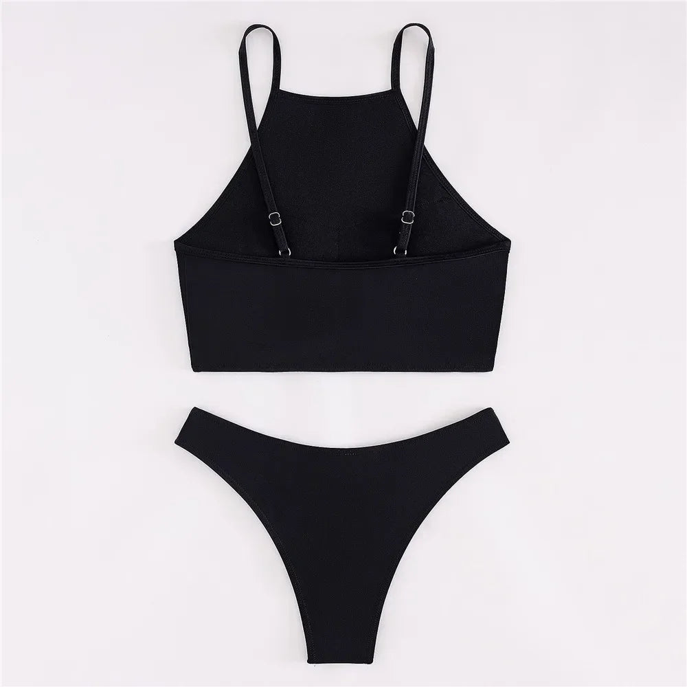 Bikini Negro Push Up - Traje de Baño Brasileño Sexy 2026