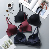 Ultra-Thin Ice Silk Wireless Push-Up Bra – Seamless Gather Bralette | 3/4 Cup | Everyday Lingerie