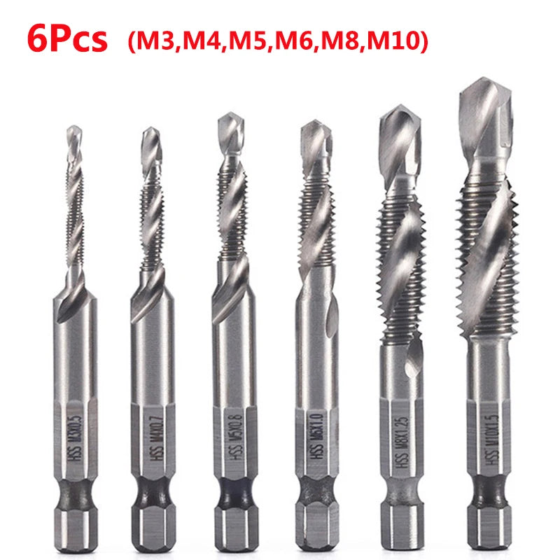 HSS Titanium Metric Tap Drill Bits Set | M3–M10 Thread Taps