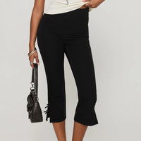 Pantalones Capri Mujer Y2K - Lazo Satén Abertura Lateral Slim Fit Verano