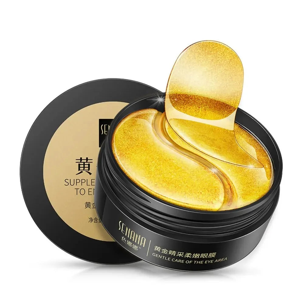 YOUNGCOME 60pc Hyaluronic Acid Eye Masks – 24K Gold, Dark Circles, Puffiness & Anti-Aging (30 Pairs)